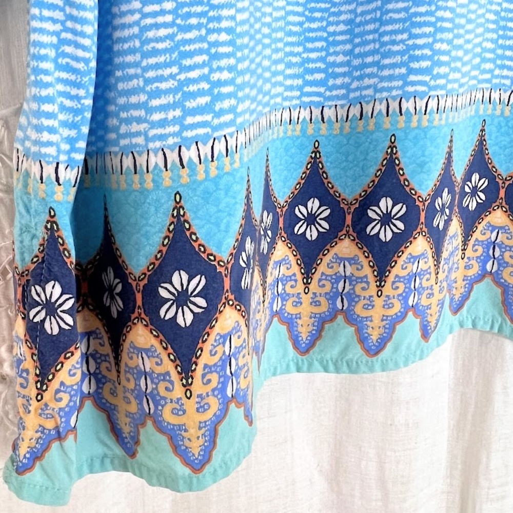 J. Jill Navy & Aqua Boho Tunic Blouse 🎉Host Pick🎉 - Picture 10 of 11